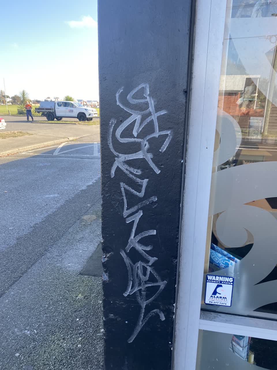 The photograph attached to this graffiti report