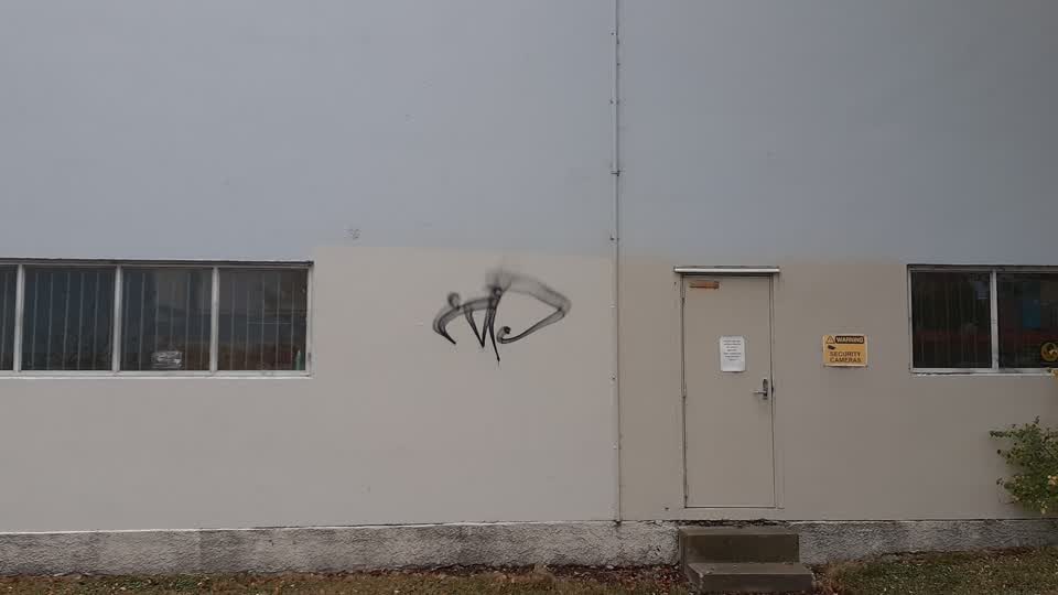 The photograph attached to this graffiti report