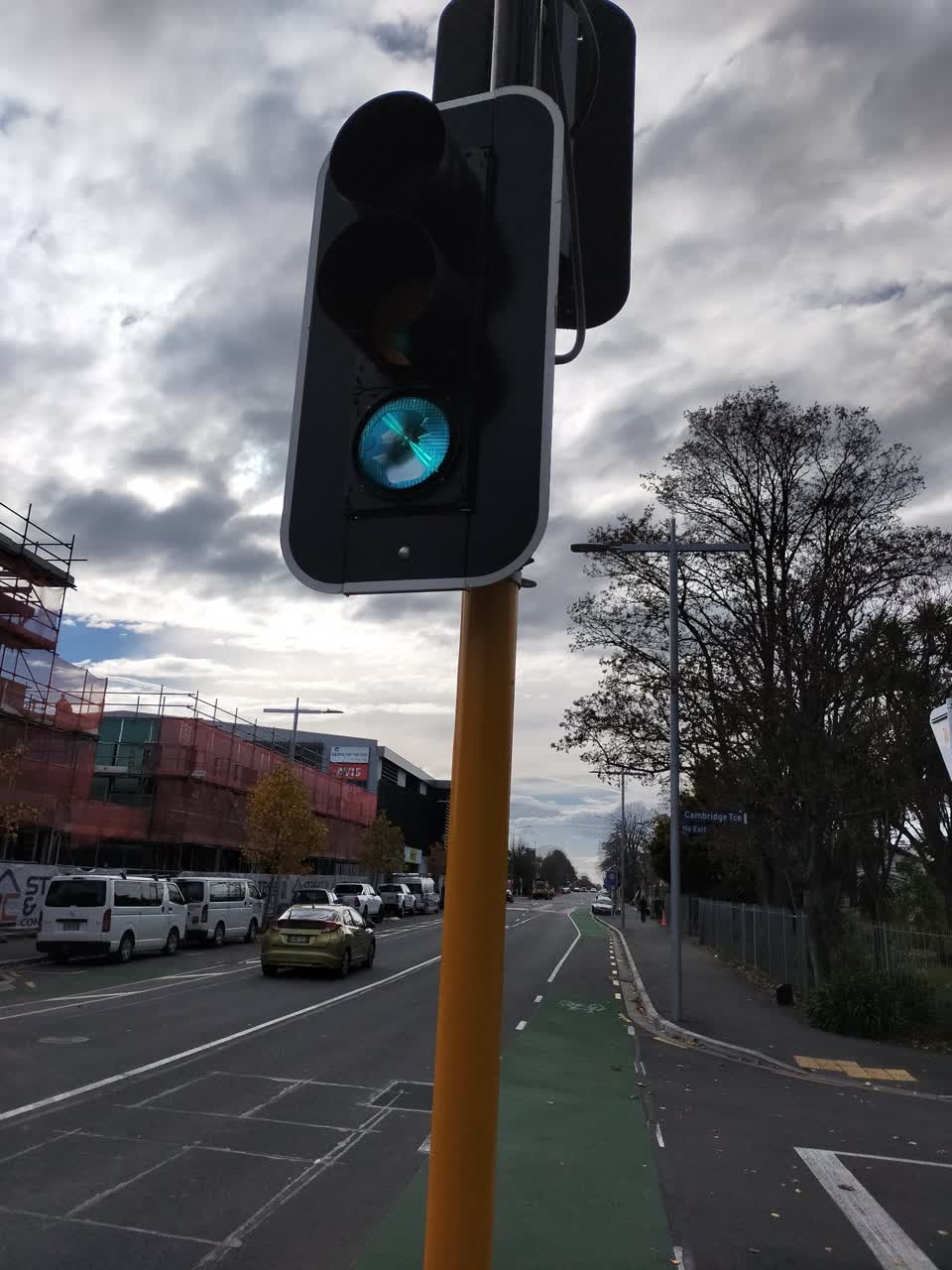 The photograph attached to this street light outage report