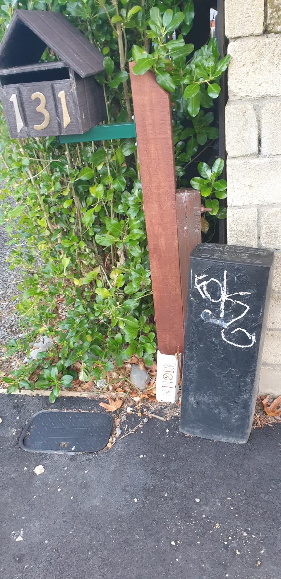 The photograph attached to this graffiti report