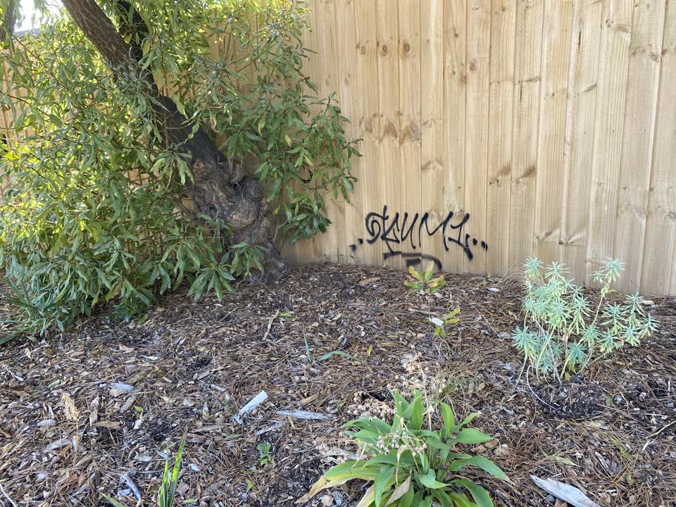 The photograph attached to this graffiti report