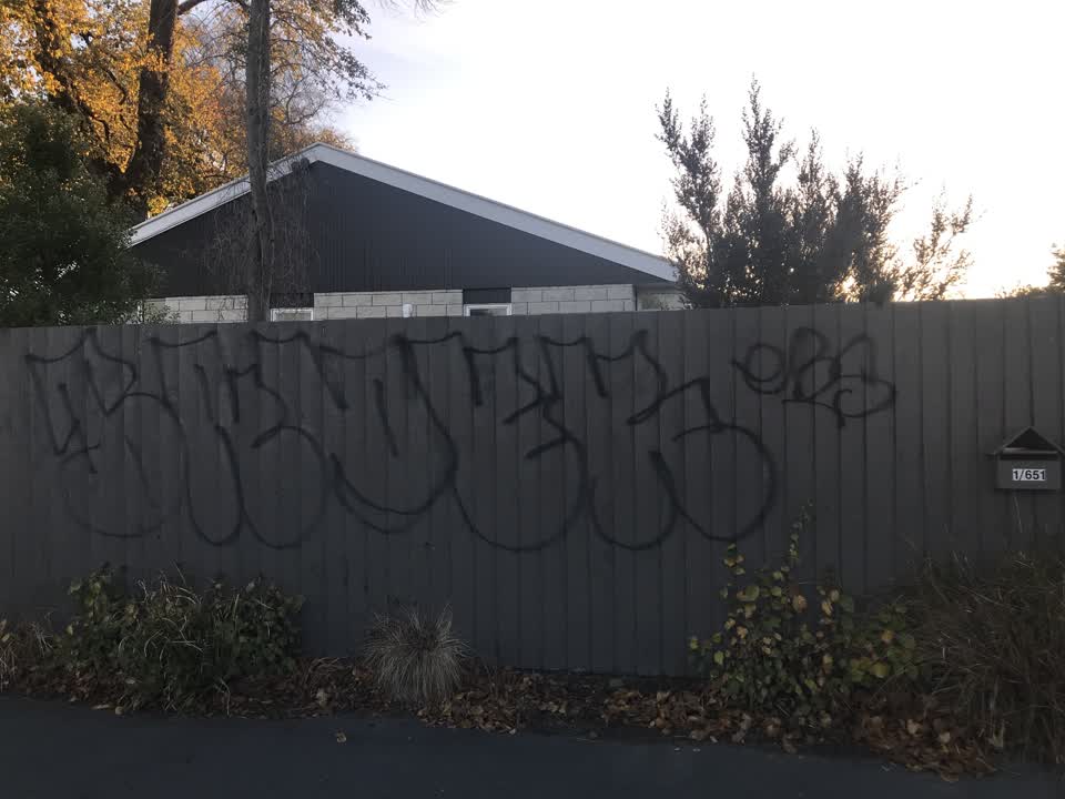 The photograph attached to this graffiti report