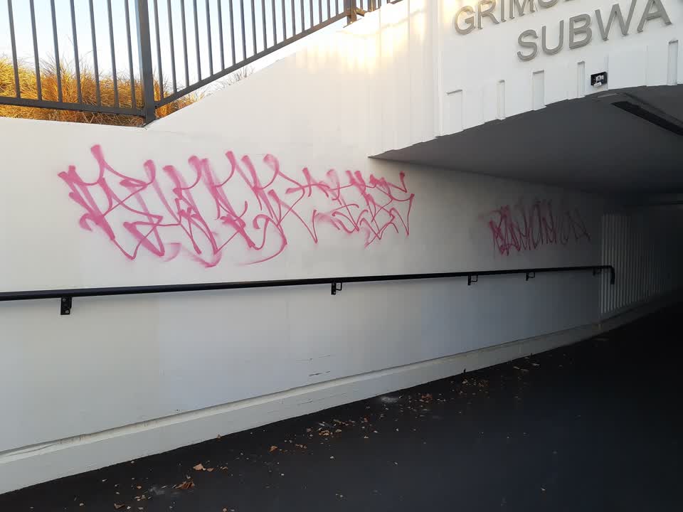 The photograph attached to this graffiti report