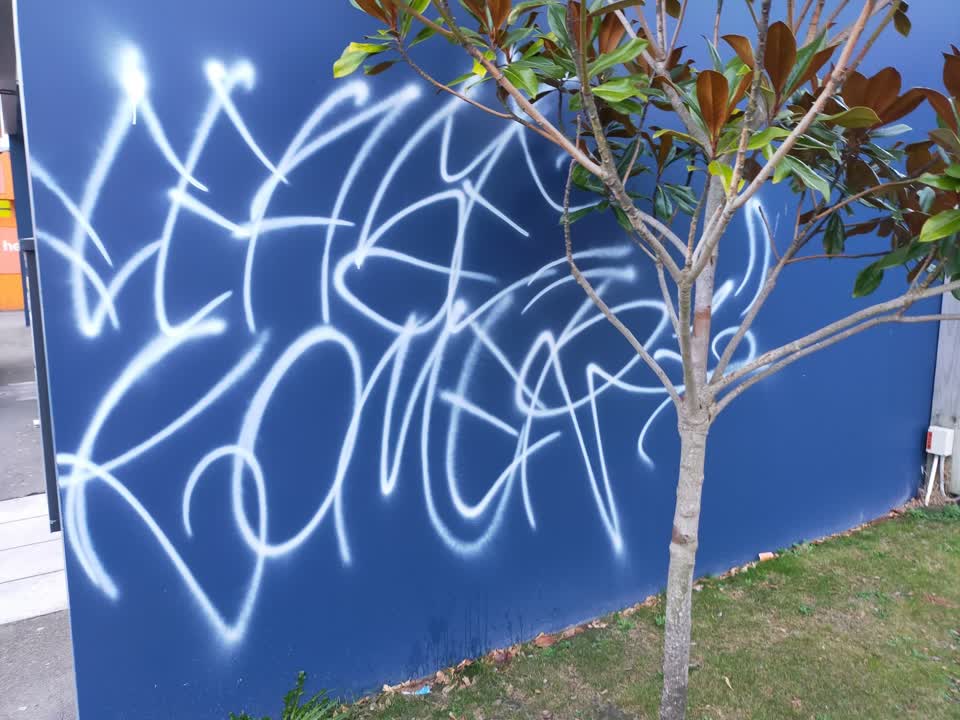 The photograph attached to this graffiti report