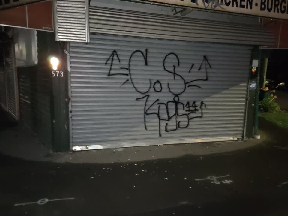 The photograph attached to this graffiti report