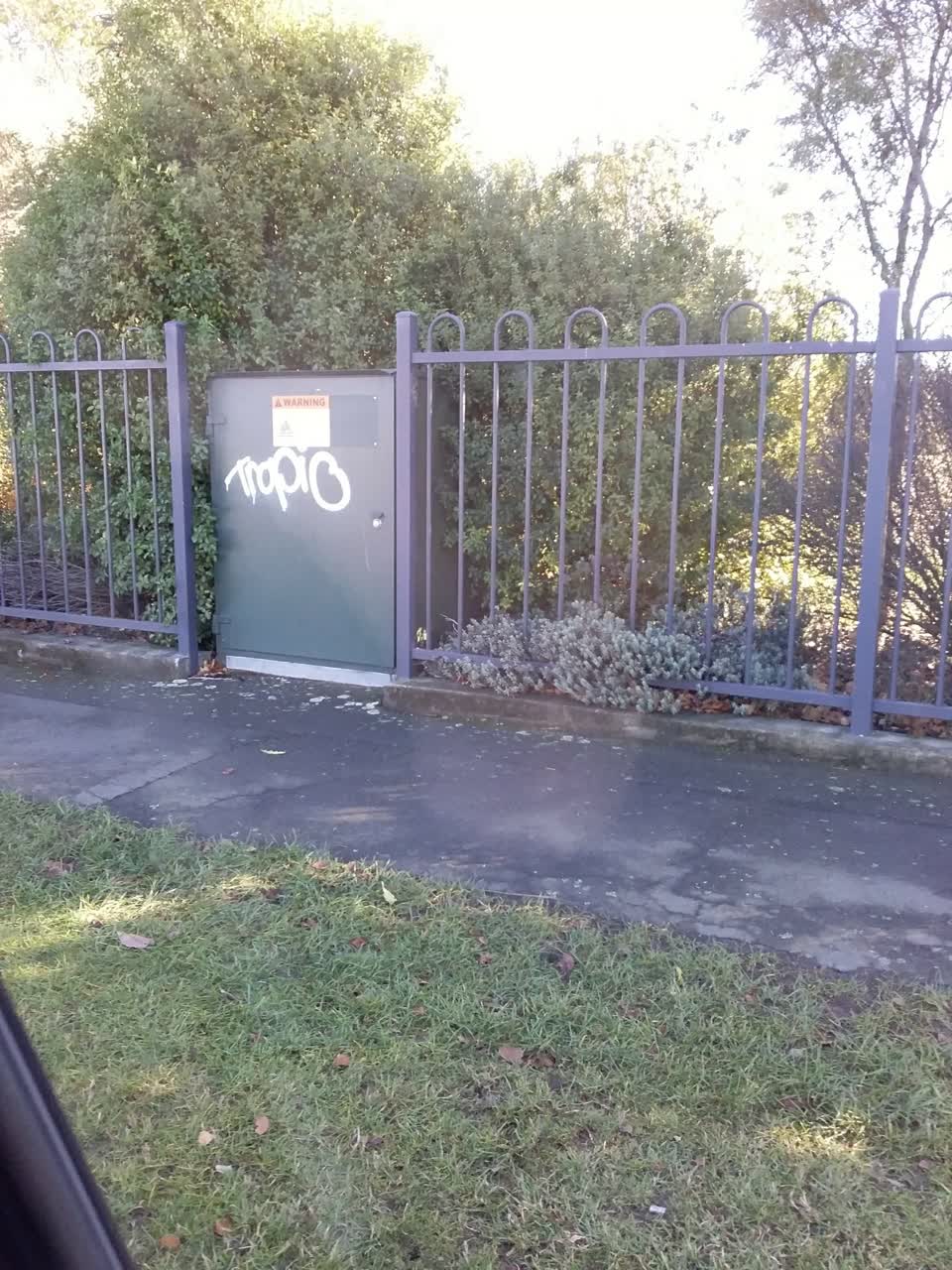 The photograph attached to this graffiti report