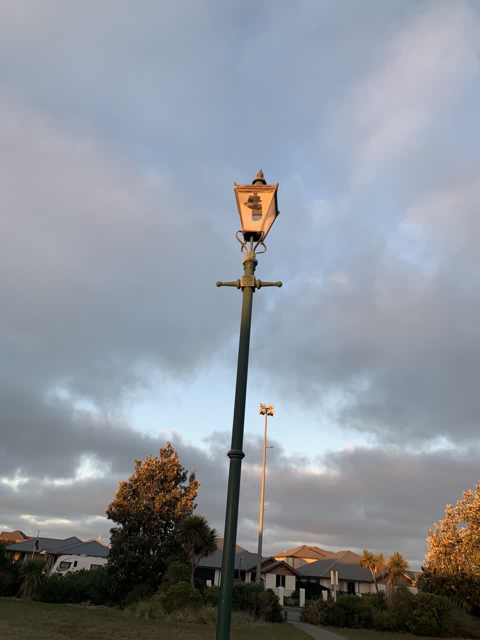 The photograph attached to this street light outage report