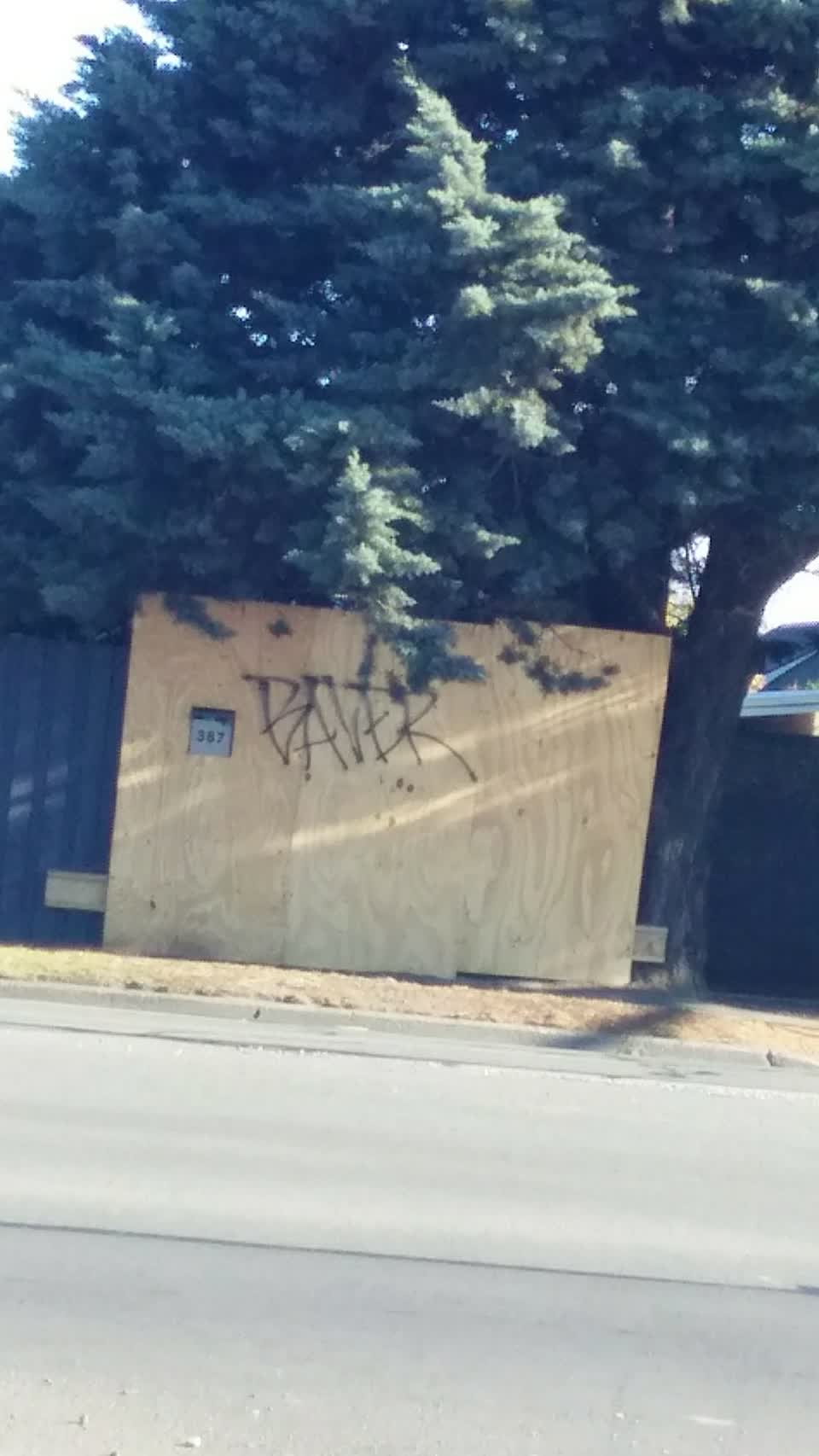 The photograph attached to this graffiti report