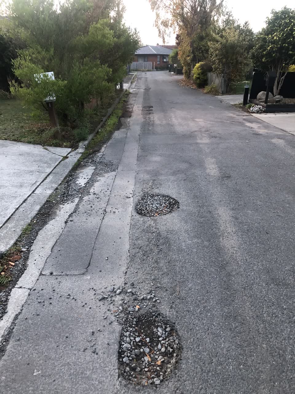 The photograph attached to this roading/streets report