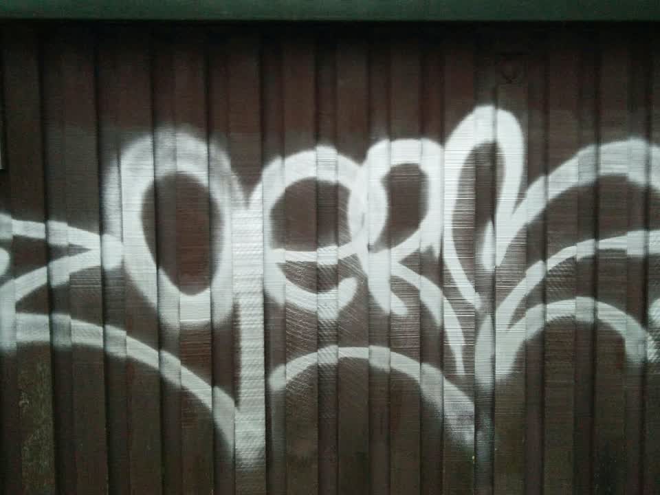 The photograph attached to this graffiti report