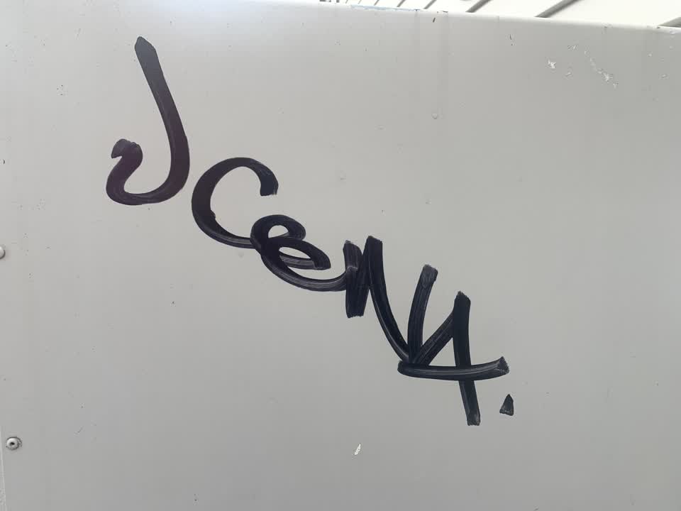 The photograph attached to this graffiti report