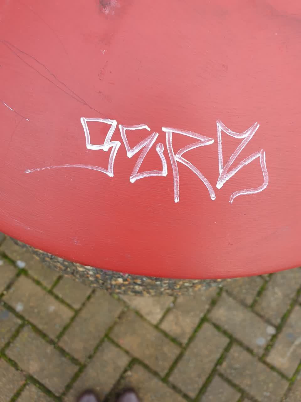 The photograph attached to this graffiti report
