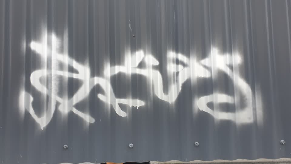 The photograph attached to this graffiti report
