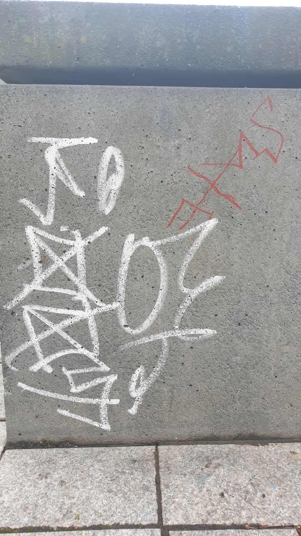 The photograph attached to this graffiti report