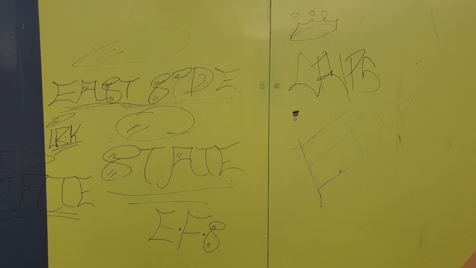 The photograph attached to this graffiti report