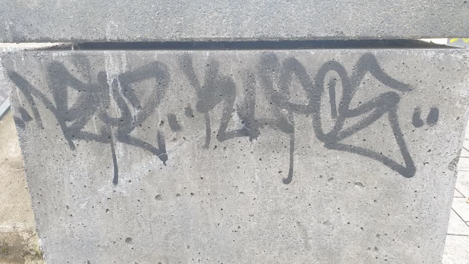 The photograph attached to this graffiti report