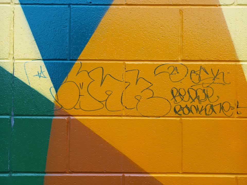 The photograph attached to this graffiti report