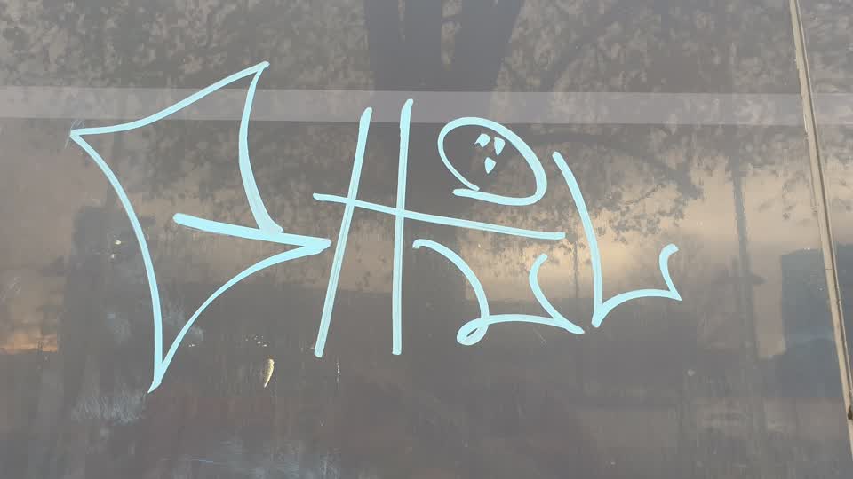 The photograph attached to this graffiti report