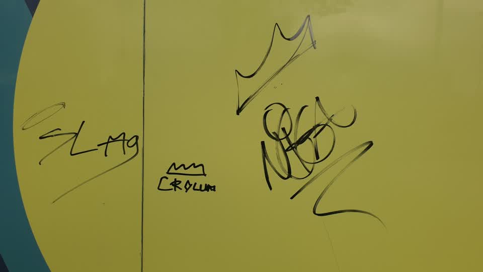 The photograph attached to this graffiti report
