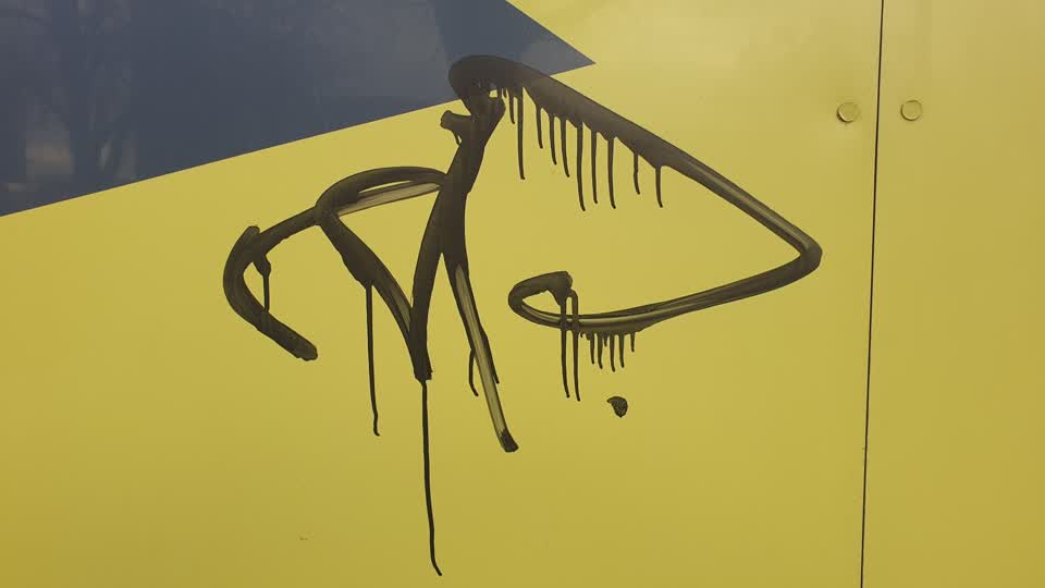 The photograph attached to this graffiti report