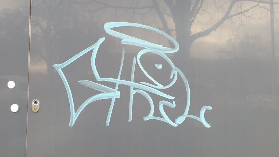 The photograph attached to this graffiti report