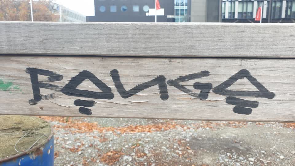 The photograph attached to this graffiti report
