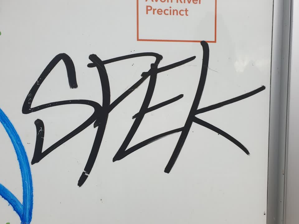 The photograph attached to this graffiti report