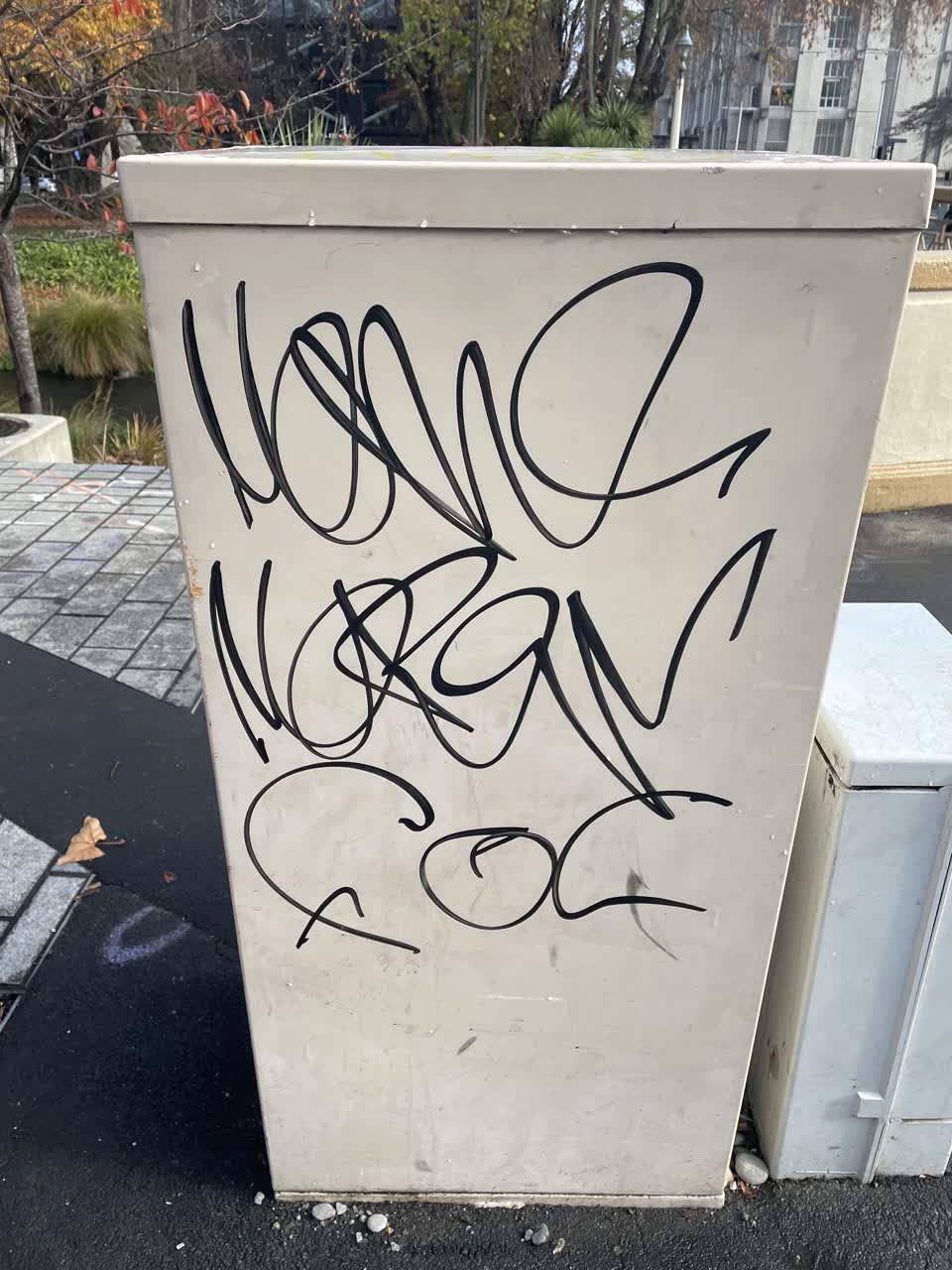 The photograph attached to this graffiti report