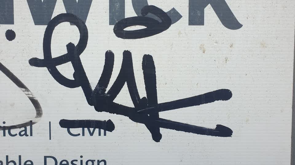 The photograph attached to this graffiti report