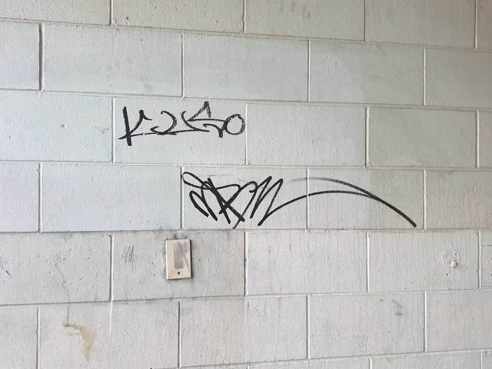 The photograph attached to this graffiti report