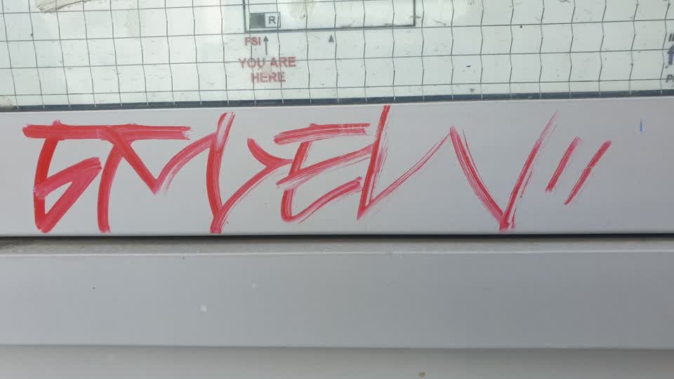 The photograph attached to this graffiti report