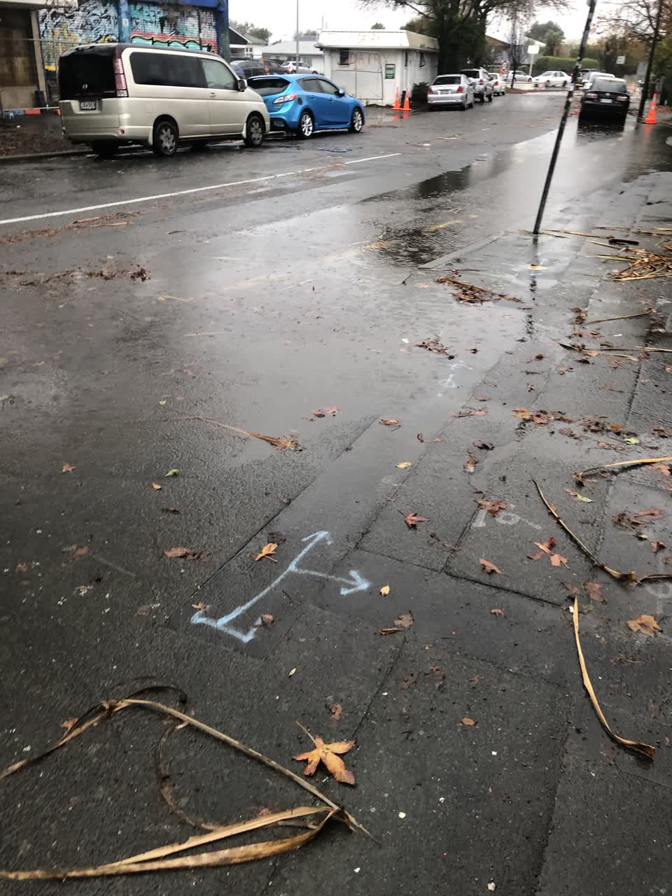 The photograph attached to this flooding report