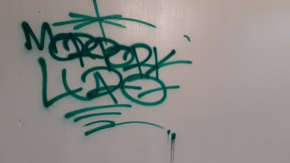 The photograph attached to this graffiti report