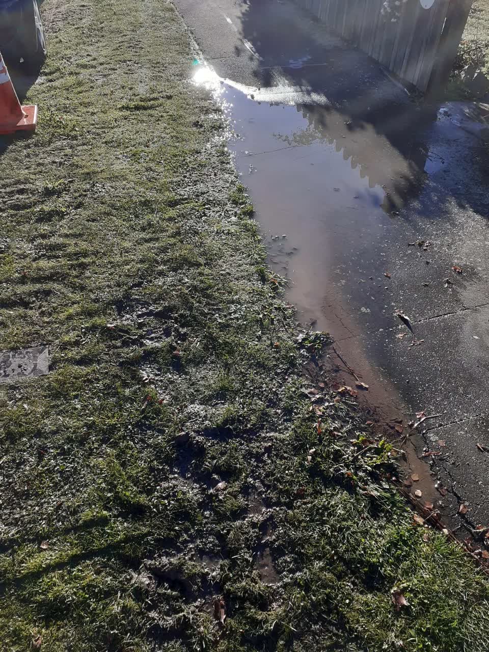 The photograph attached to this water leak report