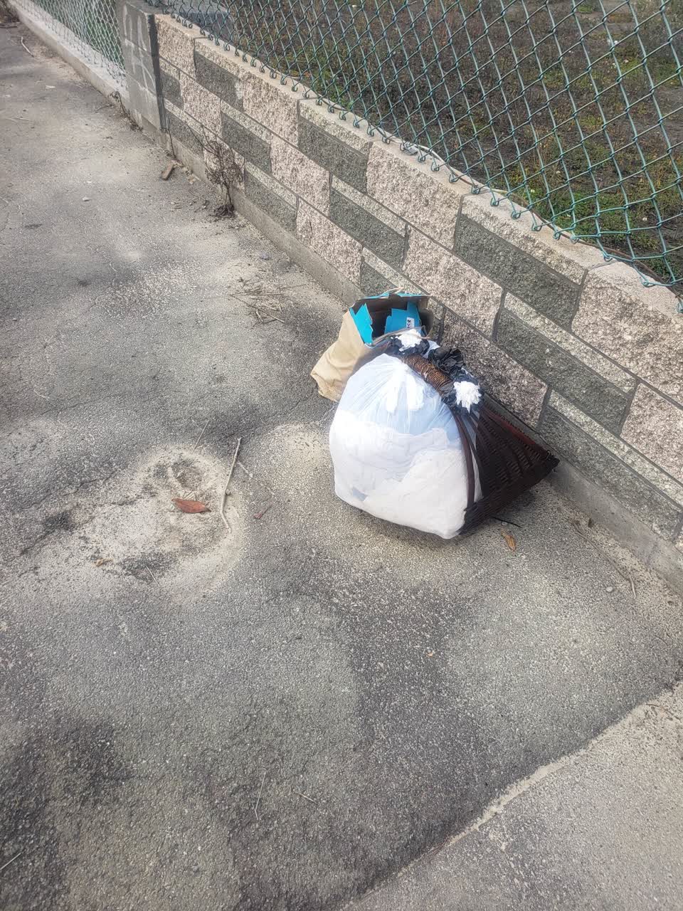 The photograph attached to this rubbish/recycling report