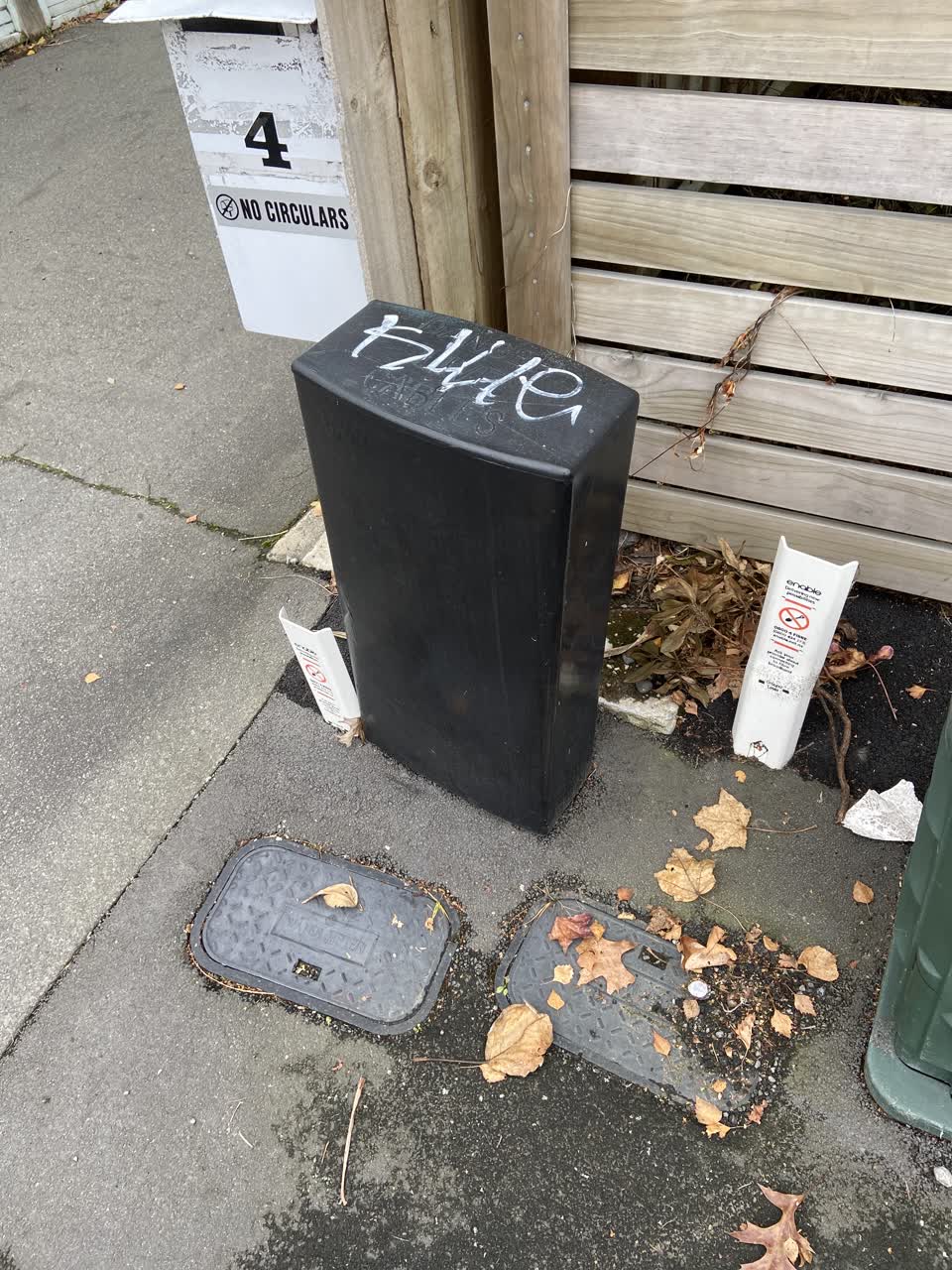 The photograph attached to this graffiti report