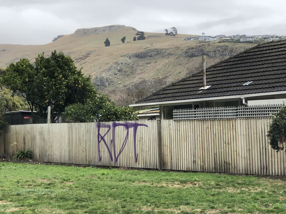 The photograph attached to this graffiti report