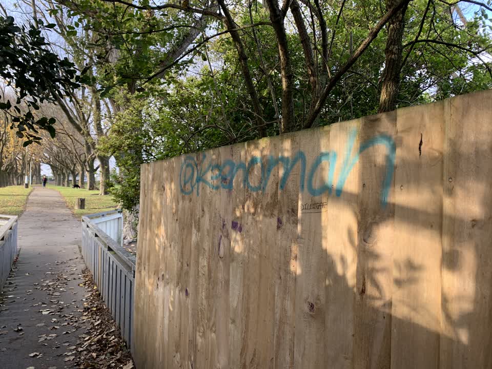 The photograph attached to this graffiti report