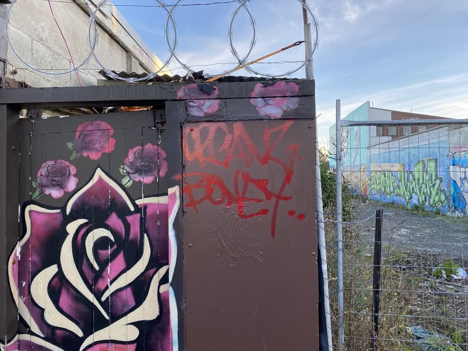 The photograph attached to this graffiti report