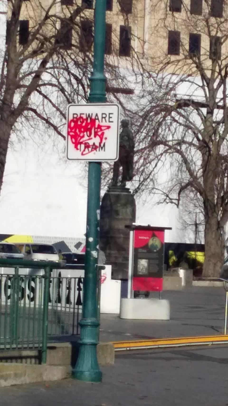 The photograph attached to this graffiti report