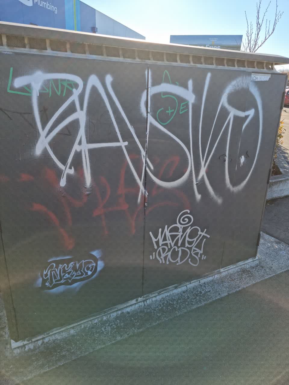 The photograph attached to this graffiti report