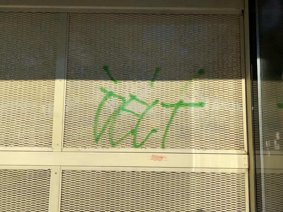 The photograph attached to this graffiti report