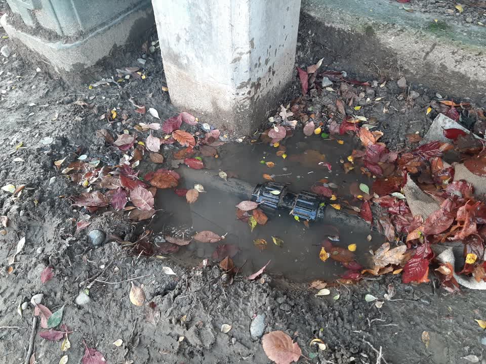 The photograph attached to this water leak report