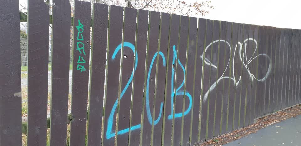 The photograph attached to this graffiti report