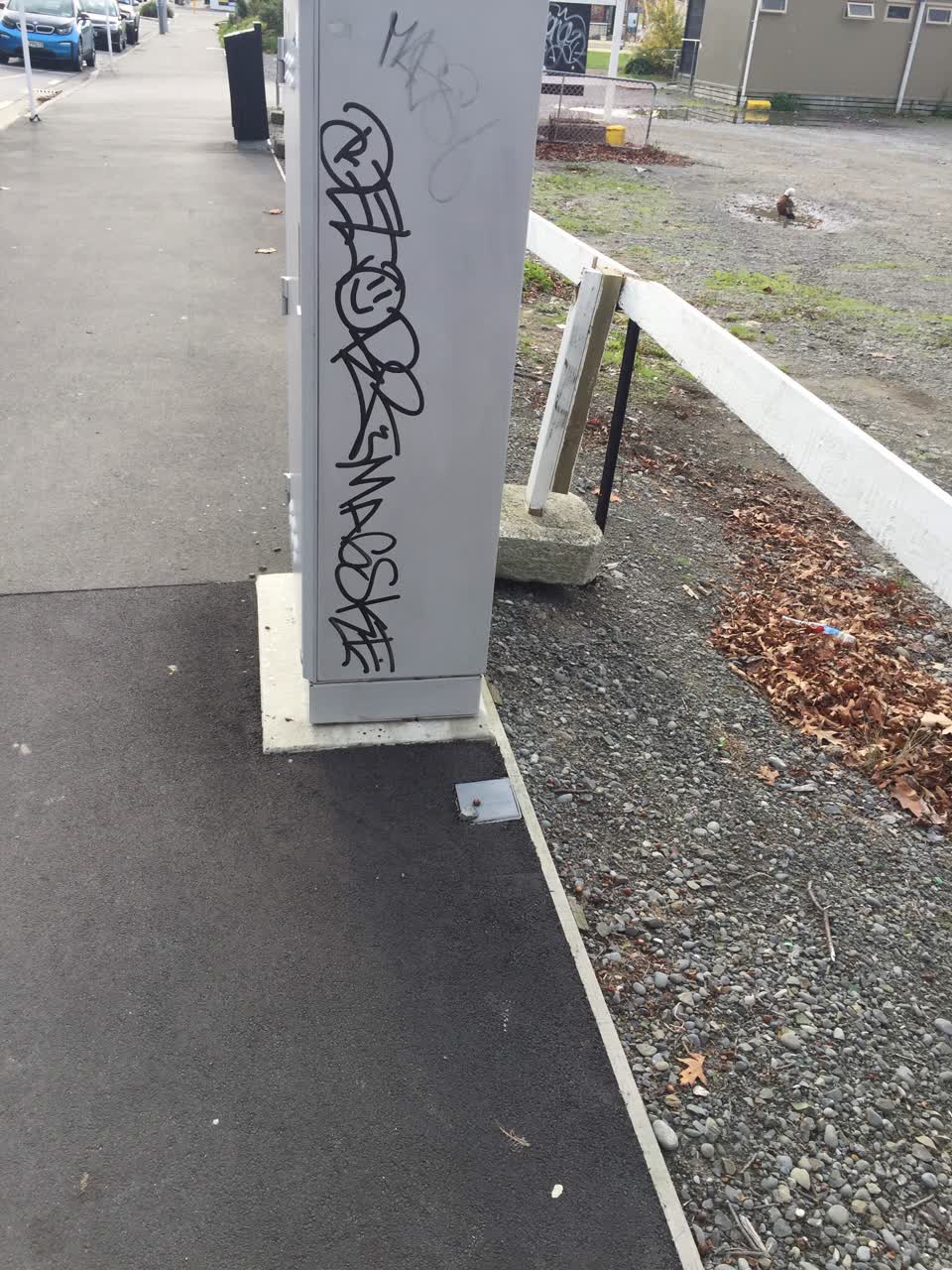 The photograph attached to this graffiti report