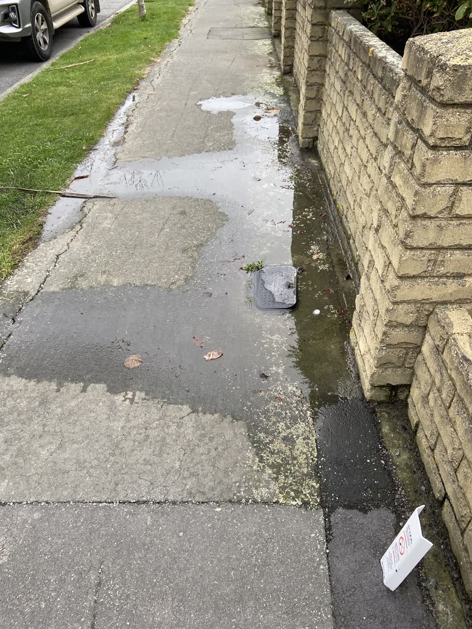 The photograph attached to this water leak report