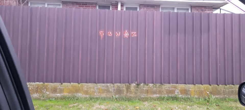 The photograph attached to this graffiti report