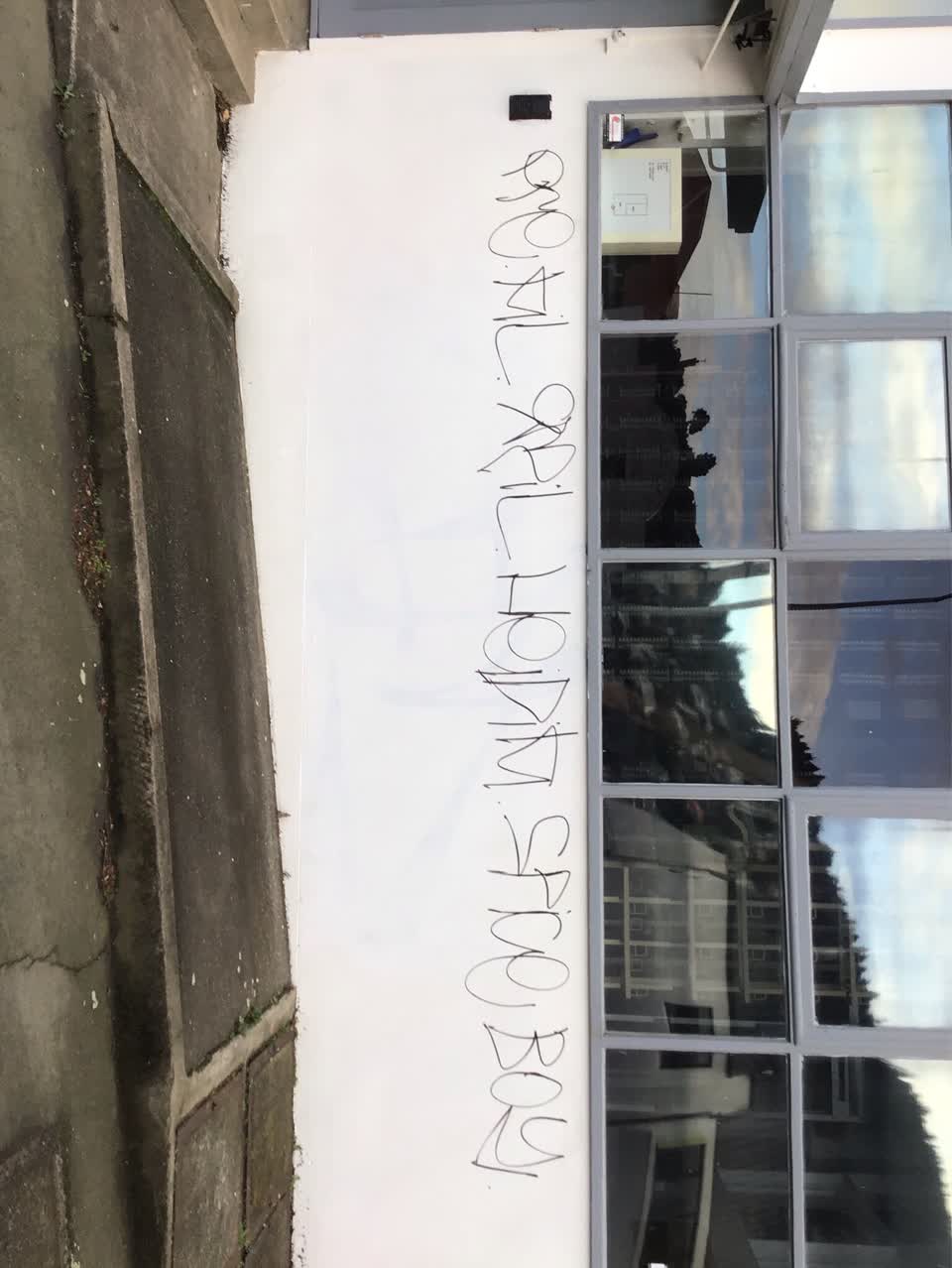 The photograph attached to this graffiti report