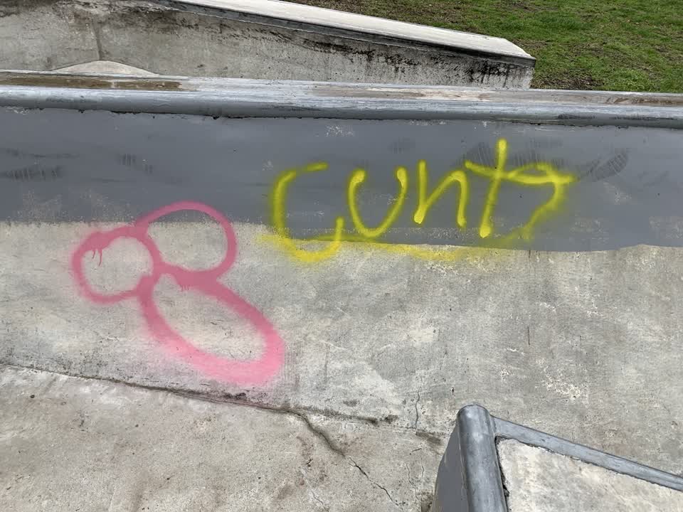 The photograph attached to this graffiti report