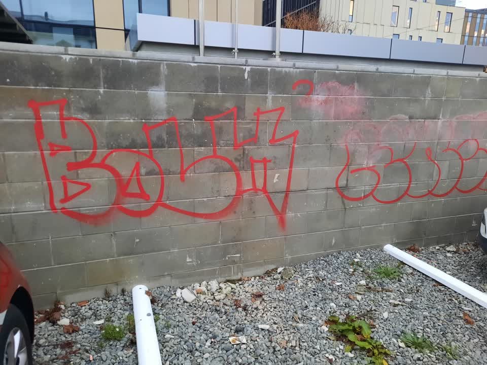 The photograph attached to this graffiti report